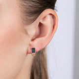 9ct White Gold Geometric Shape 9.7mm Hoop Earrings