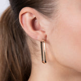 9ct Yellow Gold Polished Rectangular Hoop Earrings