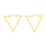 9ct Yellow Gold Polished Inverted Triangle Hoop Earrings