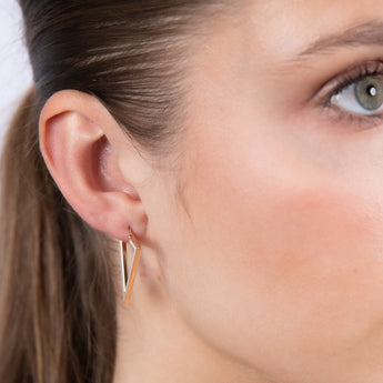 9ct Yellow Gold Polished Inverted Triangle Hoop Earrings