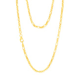 9ct Yellow Gold Figaro Round Box 45cm Chain