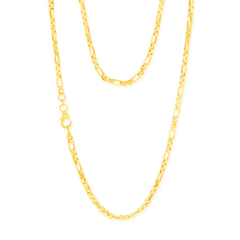 9ct Yellow Gold Figaro Round Box 45cm Chain