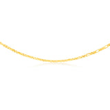 9ct Yellow Gold Figaro Round Box 45cm Chain