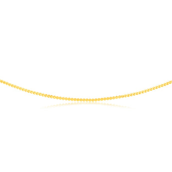 9ct Yellow Solid Gold Serpantine 45cm Chain