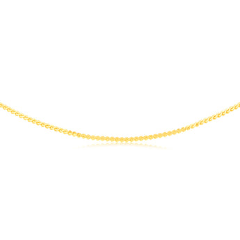 9ct Yellow Solid Gold Serpantine 45cm Chain