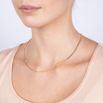 9ct Yellow Solid Gold Serpantine 45cm Chain