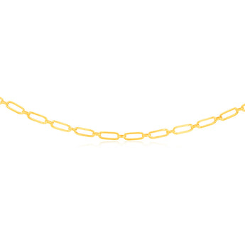 9ct Yellow Gold Paperclip 45cm Chain