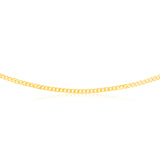 9ct Yellow Solid Gold Compact Square Curb 55cm Chain