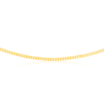 9ct Yellow Solid Gold Compact Square Curb 55cm Chain