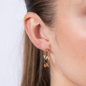 9ct Yellow Gold Fancy 20mm Hoop Earrings