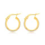 9ct Yellow Gold Polished Broad 10mm Hoop Earrings