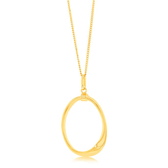 9ct Yellow Gold Fancy Open Circle Pendant