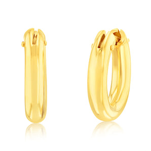 9ct Yellow Gold Polished Tube Hoop Earrings