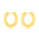 9ct Yellow Gold Polished Tube Hoop Earrings