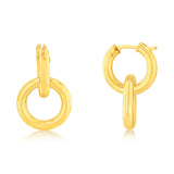 9ct Yellow Gold Entwined Circles Hoop Earrings