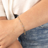 9ct Yellow And White Gold Two Tone Fancy 19.1cm Bracelet