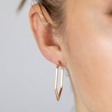 9ct Yellow Gold Hexagonal Hoop Earrings