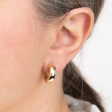 9ct Yellow Gold Chunky Polished 3/4th Hoop Earrings