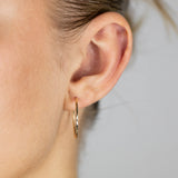 9ct Yellow Gold Double side Diamond Cut 20mm Sleeper Earrings