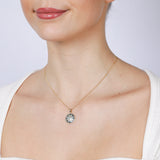 9ct Yellow Gold Colorful Enamel Hand of Fatima Pendant