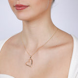 9ct Yellow Gold Tilted Open Heart Pendant