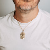 9ct Yellow Gold Diamond Cut Jesus Head Pendant