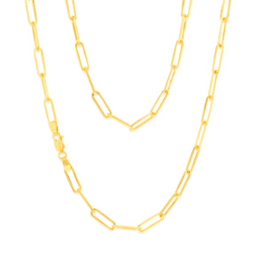 9ct Yellow Gold Paperclip 45cm Chain