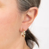 9ct Yellow Gold Diamond Cut Faceted 18.5mm Hoop Earrings