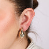 9ct Yellow Gold Large Shell Teardrop Stud Earrings