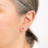 9ct Yellow Gold Enamel Strawberry Stud Earrings