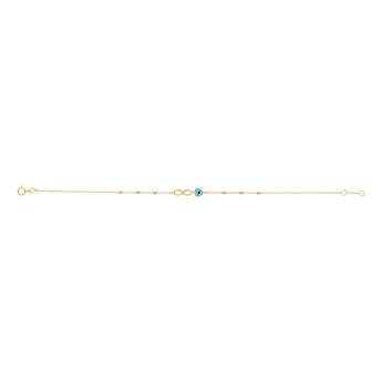 9ct Yellow Gold Infinity Evil Eye 19cm Bracelet