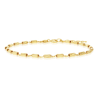 9ct Yellow Gold Fancy Diamond Cut 19cm Bracelet