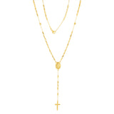 9ct Yellow Gold Cross And Medallion Fancy 50cm Rosary