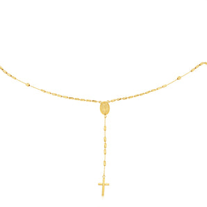 9ct Yellow Gold Cross And Medallion Fancy 50cm Rosary