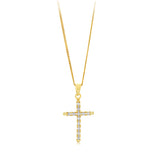 9ct Yellow Gold Diamond Cut Fancy Cross Pendant
