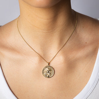 9ct Yellow Gold Jesus Head Medallion Pendant