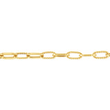 9ct Yellow Gold Fancy Paperclip 19cm Bracelet