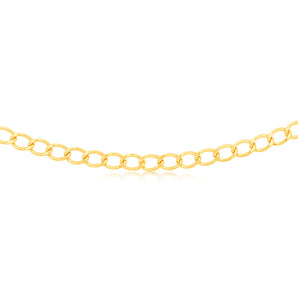 9ct Yellow Gold 150 Gauge Open Curb 45cm Chain