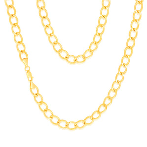 9ct Yellow Gold 150 Gauge Open Curb 50cm Chain