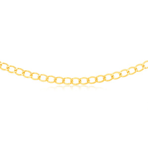 9ct Yellow Gold 150 Gauge Open Curb 50cm Chain