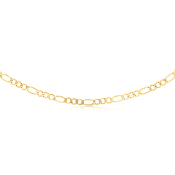 9ct Yellow Gold Diamond Cut 150 Gauge 1:3 Figaro 50cm Chain