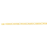 9ct Yellow Gold 170 Gauge Diamond Cut 1:3 Figaro 23cm Bracelet