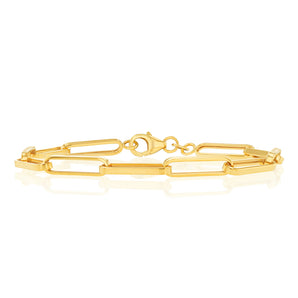 9ct Yellow Gold Paperclip 19cm Bracelet