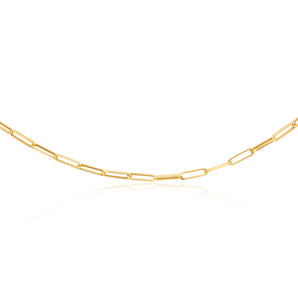 9ct Yellow Gold Paperclip 60cm Chain