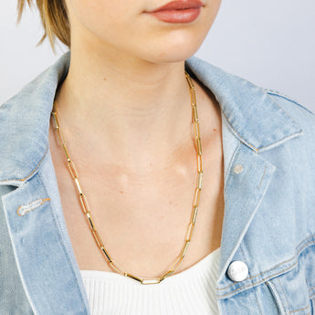 9ct Yellow Gold Paperclip 60cm Chain