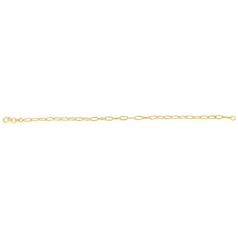 9ct Yellow Gold Textured Paperclip 19cm Bracelet