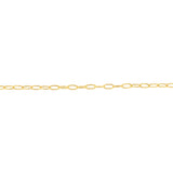 9ct Yellow Gold Textured Paperclip 19cm Bracelet