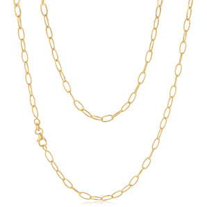 9ct Yellow Gold Textured Paperclip 50cm Chain
