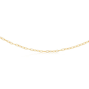 9ct Yellow Gold Textured Paperclip 50cm Chain