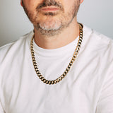 9ct Yellow Gold Diamond Cut Concave Curb 270 Gauge 55cm Chain